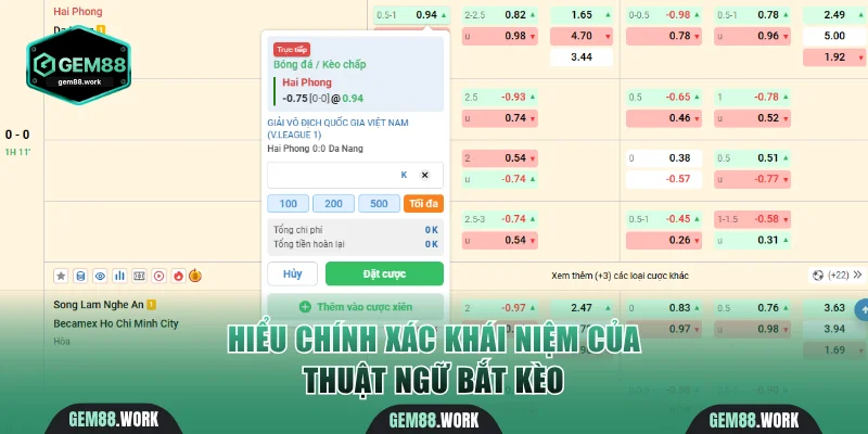 Hiểu chính xác khái niệm của thuật ngữ bắt kèo